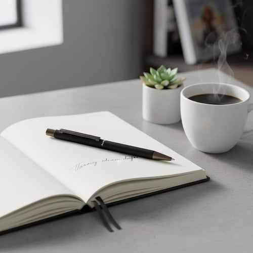 Acuity Ball Point Pen | Black Soft Matte Metal Body - Blue Ink - It Comes in a Pouch - 50031