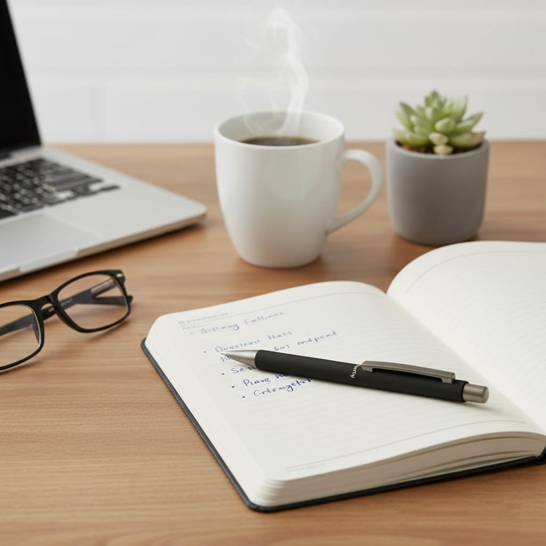 Acuity Ball Point Pen | Black Soft Matte Metal Body - Blue Ink - It Comes in a Pouch - 50031