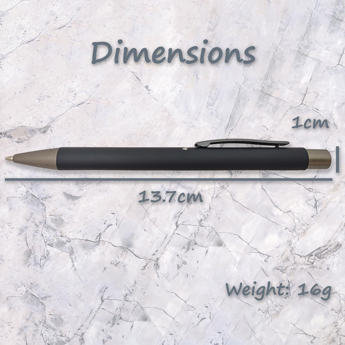 Acuity Ball Point Pen | Black Soft Matte Metal Body - Blue Ink - It Comes in a Pouch - 50031