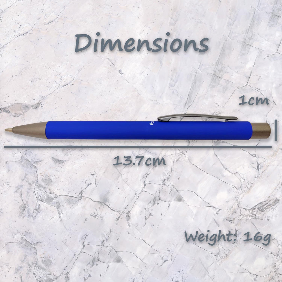 Acuity Ball Point Pen | Vibrant Blue Soft Matte Metal Body - Blue Ink - It Comes in a Pouch - 50031