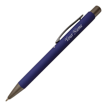 Acuity Ball Point Pen | Blue Soft Matte Metal Body - Blue Ink - It Comes in a Pouch - 50031