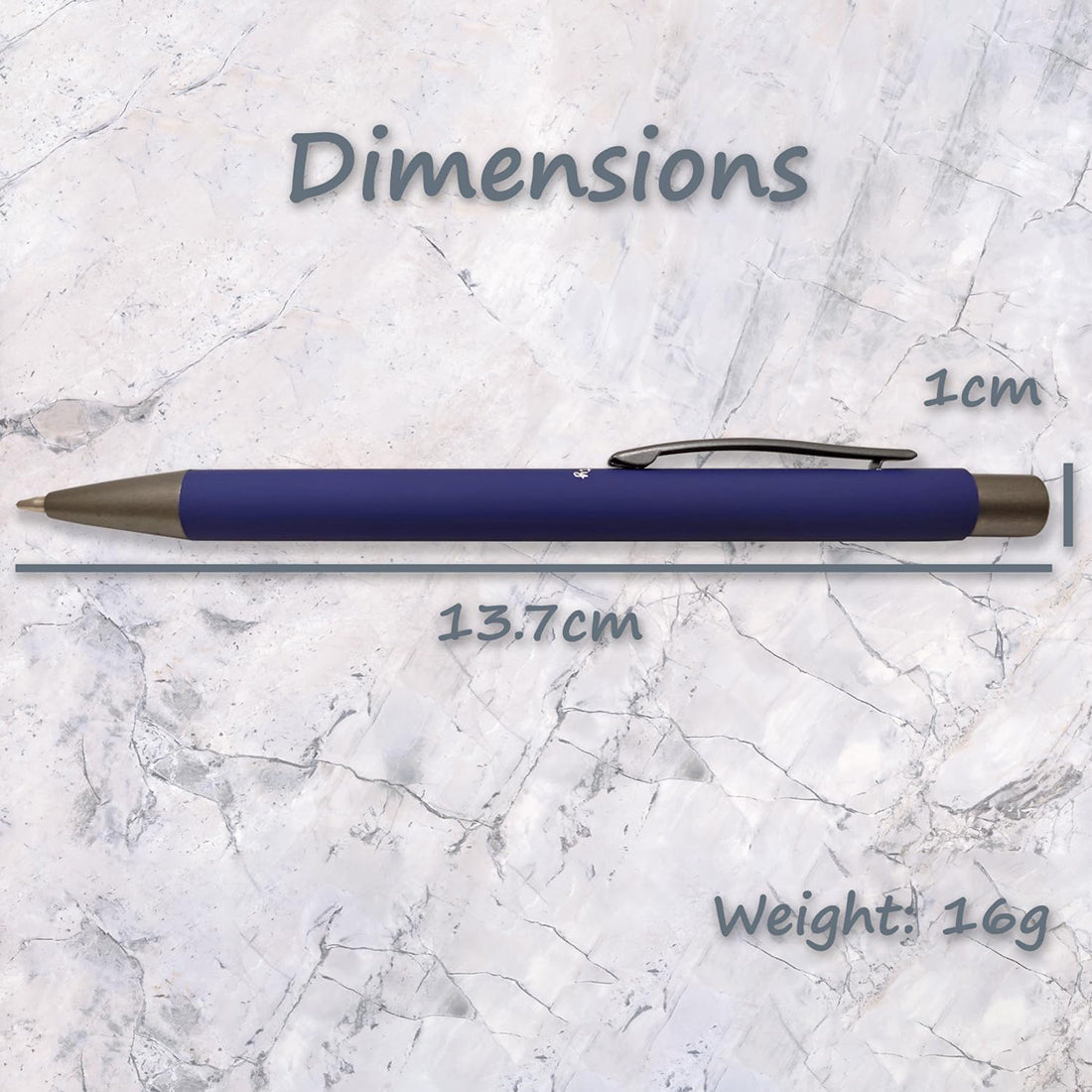 Acuity Ball Point Pen | Blue Soft Matte Metal Body - Blue Ink - It Comes in a Pouch - 50031