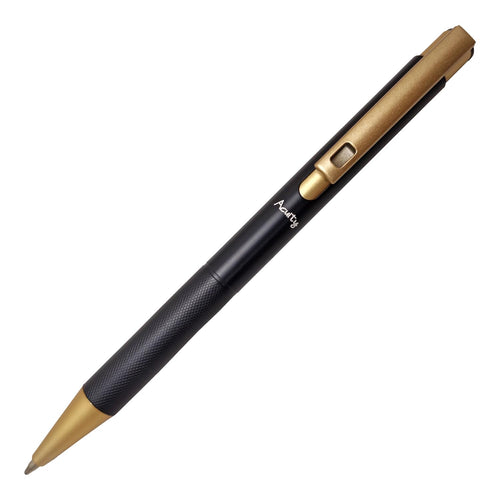 Acuity Ball Point Pen | Black Metal Body & Golden Clip - Blue Ink - It Comes in a Pouch - 50032