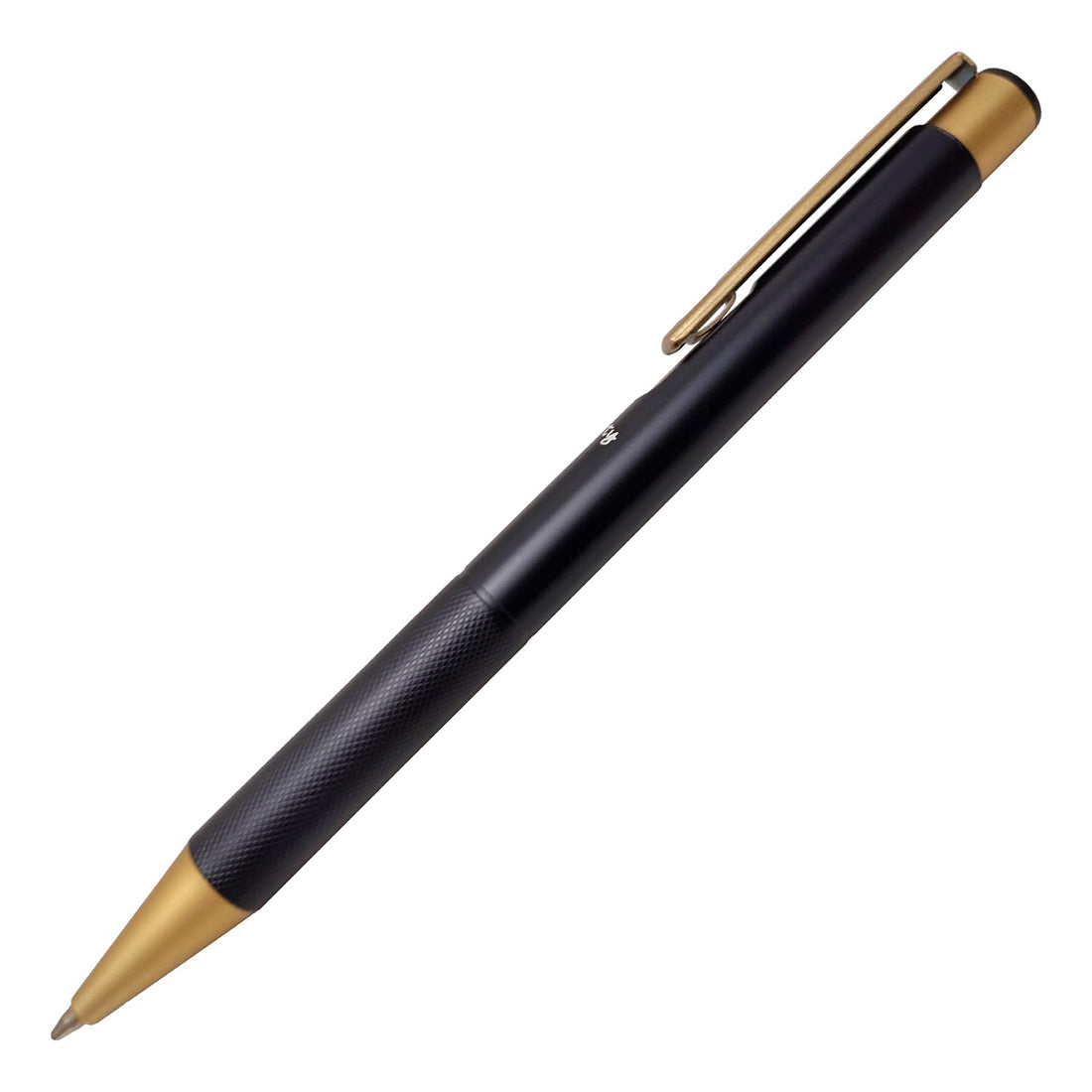 Acuity Ball Point Pen | Black Metal Body & Golden Clip - Blue Ink - It Comes in a Pouch - 50032
