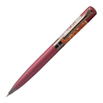Acuity Ball Point Pen - Metal Body with Matte Red Finish, Shimmering Flakes Infused Barrel and Rose Gold Accessories - It Comes in a Pouch - 50034