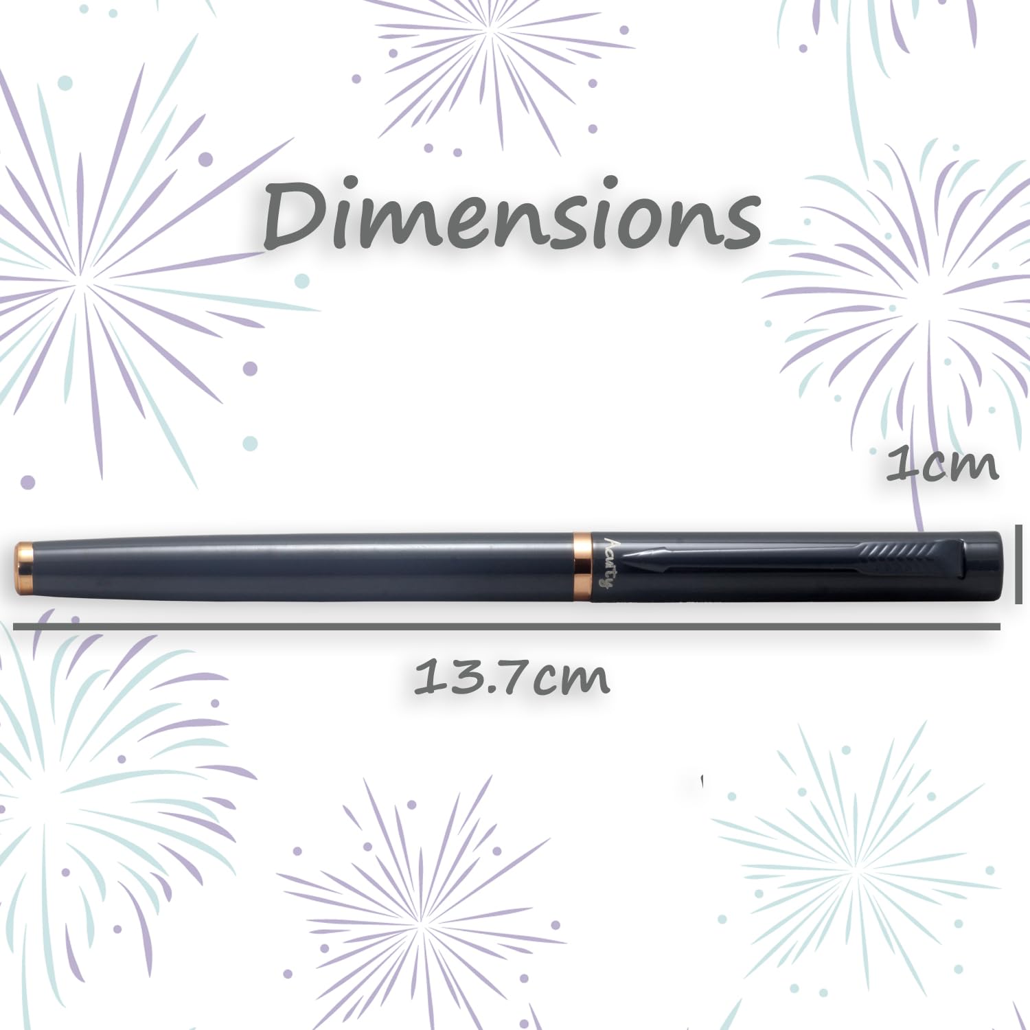 Acuity Roller Gel Pen - Metal Body with Glossy Finish and Rose Gold Accessories - It Comes in a Pouch - 50036