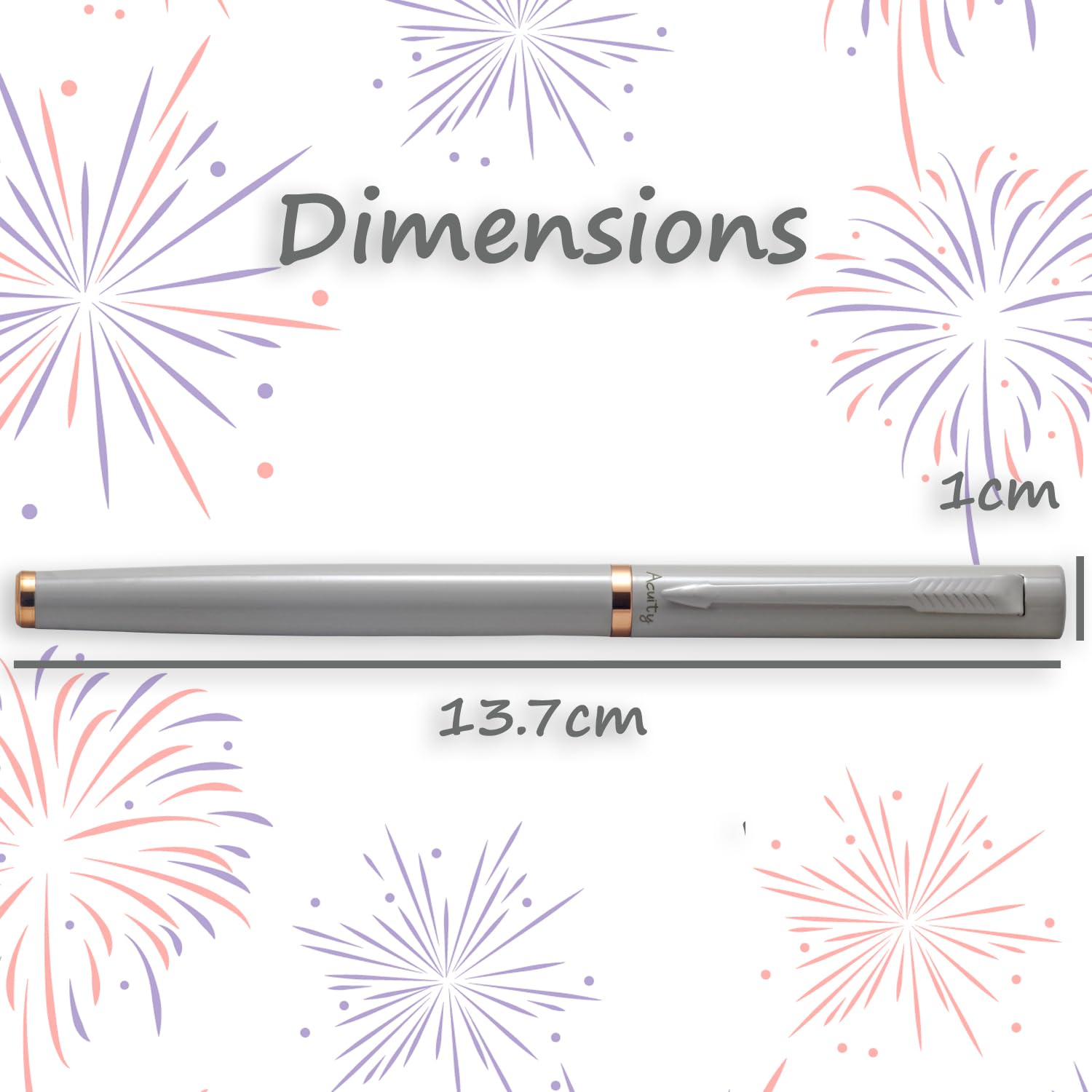 Acuity Roller Gel Pen - Metal Body with Glossy Finish and Rose Gold Accessories - It Comes in a Pouch - 50036