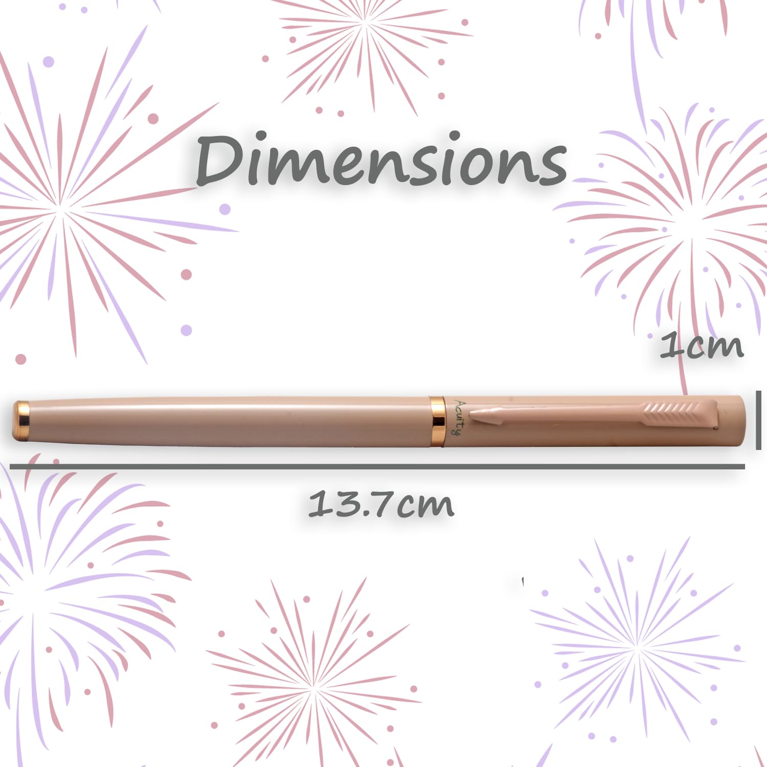 Acuity Roller Gel Pen - Metal Body with Glossy Finish and Rose Gold Accessories - It Comes in a Pouch - 50036