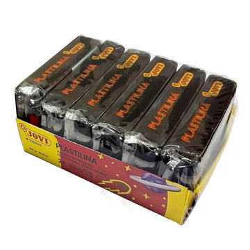 Jovi | Plastilina Black | Non-Drying Modelling Clay | Art & Craft | Pack of 6 Bars | 50gms