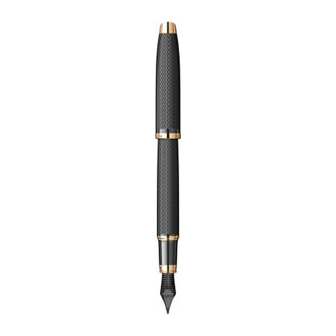 Scrikss | Oscar 390 | Fountain Ink Pen | Medium | Matt Black with Gold Trims