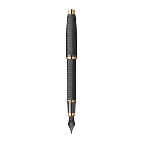 Scrikss | Oscar 390 | Fountain Ink Pen | Medium | Matt Black with Gold Trims