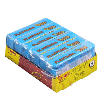 Jovi Plastilina Light Blue Non-Drying Modelling Clay for Art & Craft Pack of 6 Bars - 50gms Each Non-Toxic Gluten Free Fine Motor Skills, Moulding, Pottery Sculpting Project Work with Dough