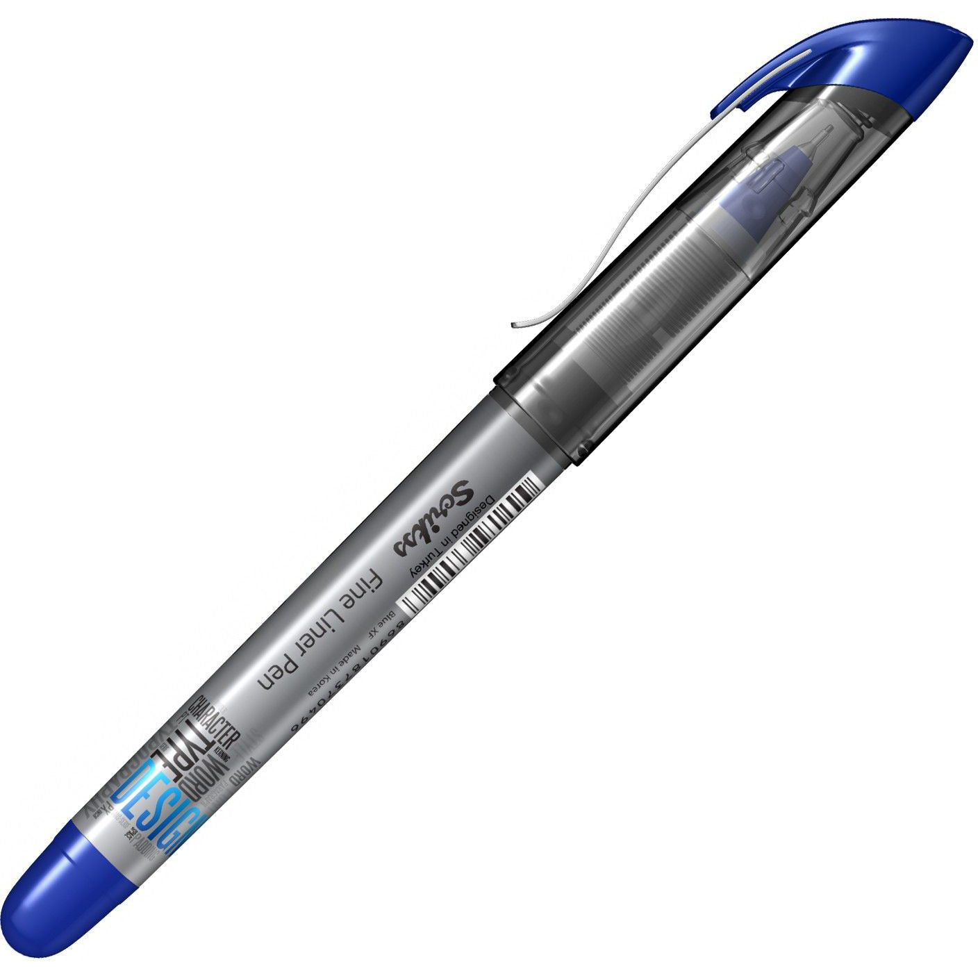 Scrikss Office 0.3 mm Fine Liner Pen - Fast Drying Water Based Ink, Chrome Plated Tip - FL68 Set of 3 (Blue)