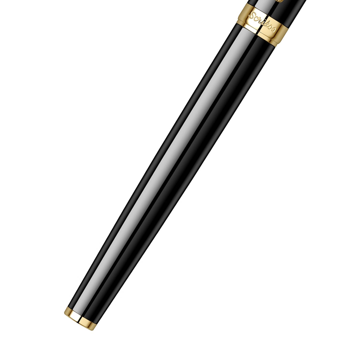 Scrikss | Honour 38 | Fountain Pen | Glossy Black | Medium Nib | 23k Gold Plated