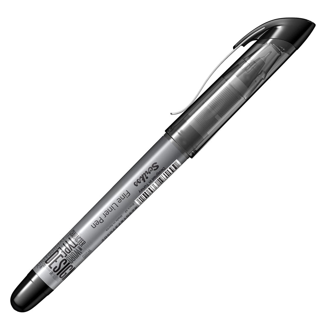 Scrikss Office 0.3 mm Fine Liner Pen - Fast Drying Water Based Ink, Chrome Plated Tip - FL68 Set of 3 (Black, Blue & Red)