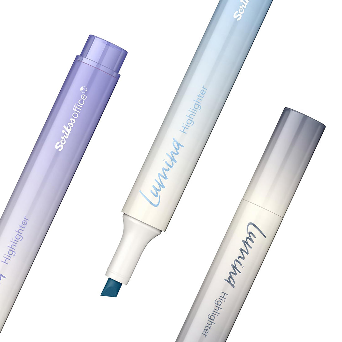 Scrikss Lumina Highlighter Pen for Highlighting Calligraphy Journaling Note Taking | Lilac Pastel Shades | Set of 4 | Chisel Tip | Quick-Drying Ink | Water-Based Ink