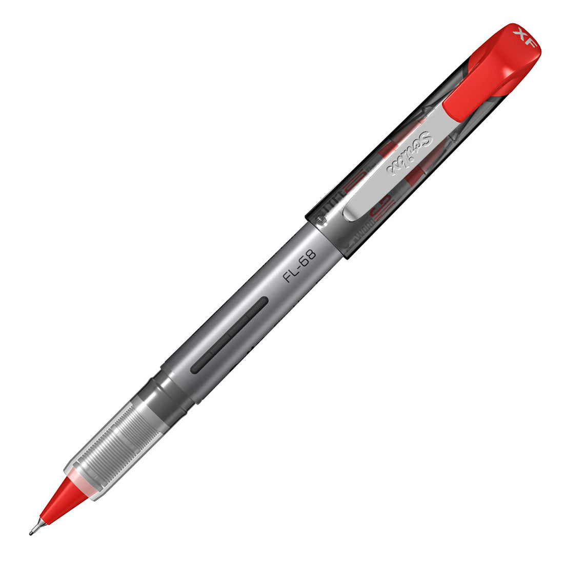 Scrikss Office 0.3 mm Fine Liner Pen - Fast Drying Water Based Ink, Chrome Plated Tip - FL68 Set of 3 (Black, Blue & Red)