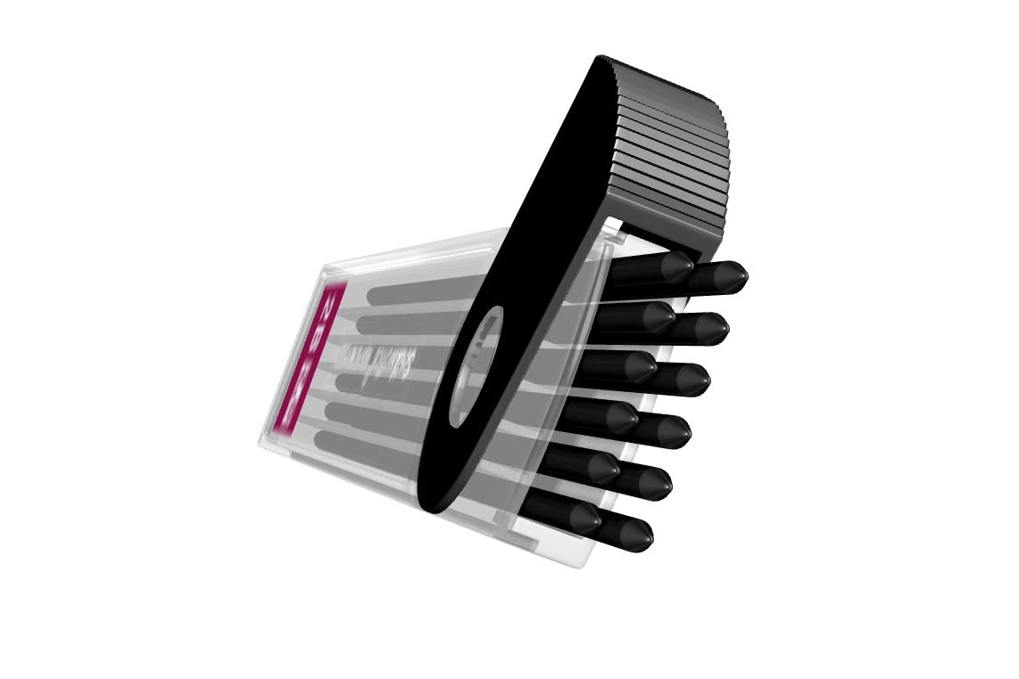 Scrikss 2.0mm Mechanical Clutch Lead Pen Pencil Satin Chrome Body Graph-X Series Mini Removable Sharpener Includes 12 Leads 2B