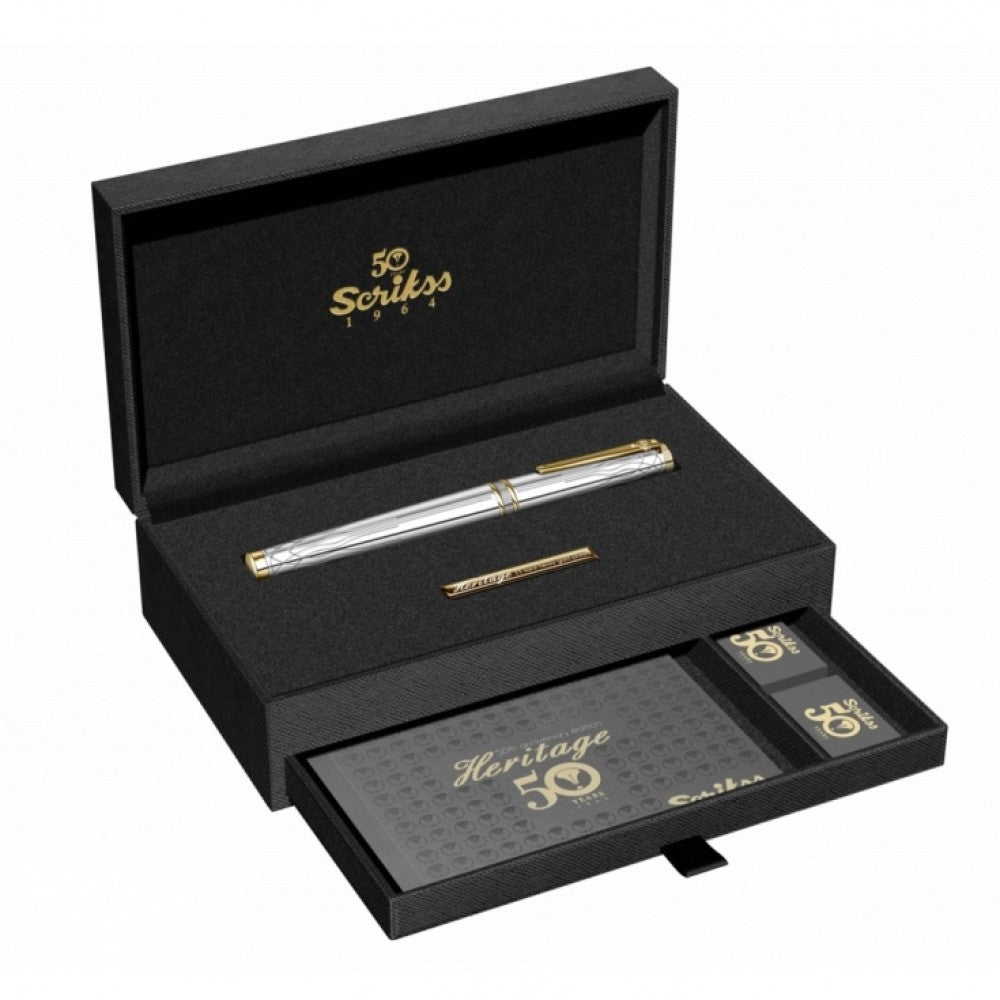 Scrikss | Heritage | Roller Ball Pen | Gold Chrome | 1.0mm