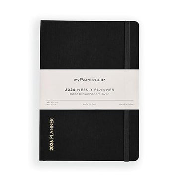 myPAPERCLIP 2026 Weekly Planner | A5 Size | Soft Cover | 192 Pages, 80 GSM | Black