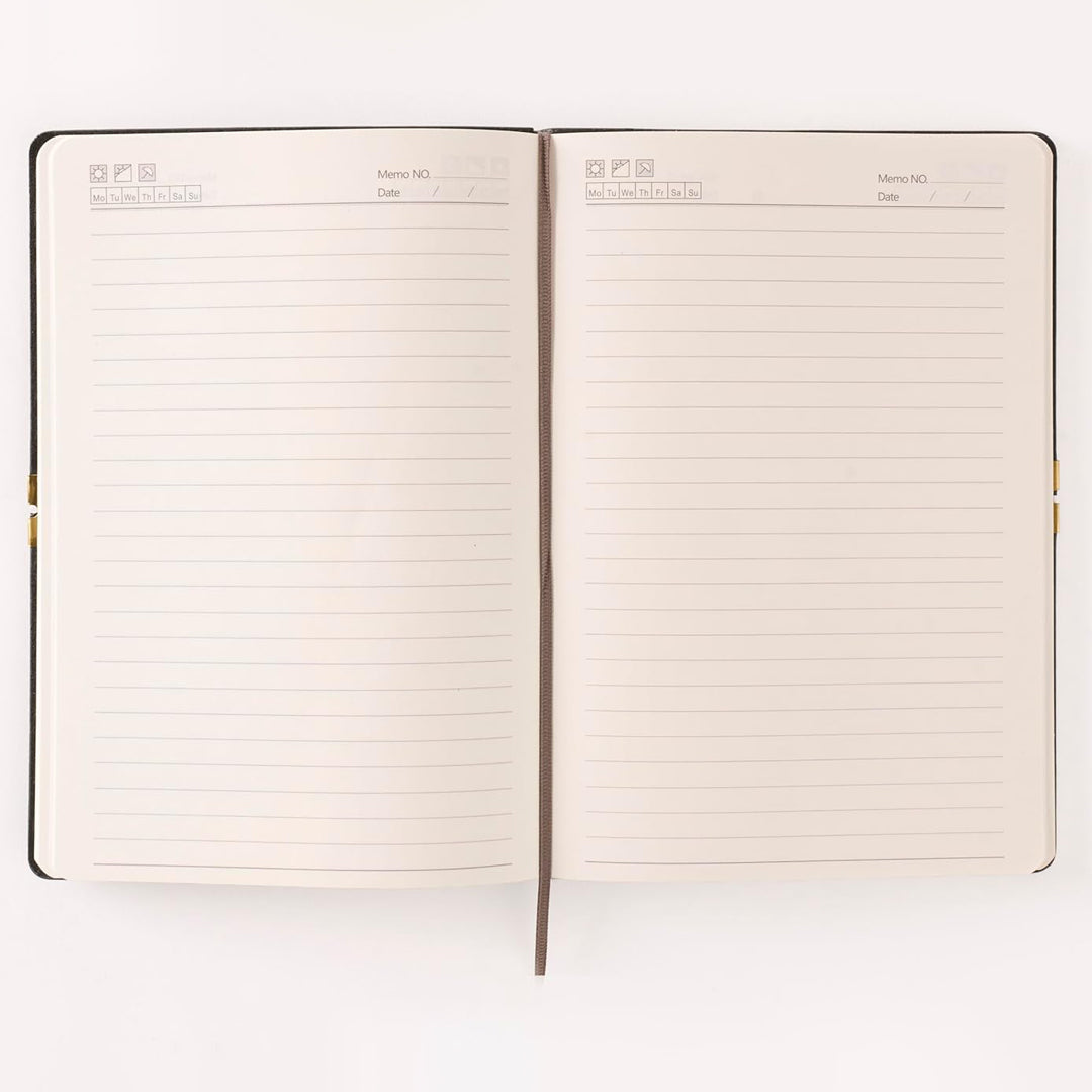 ISHRA A5 Size Ruled Notebook | Ideal Note Book Journal Diary for Work Office Writing Journaling Note Taking Travel | Brown Soft Cover| 172 Pages | 80gsm | Fountain Pen Friendly Paper