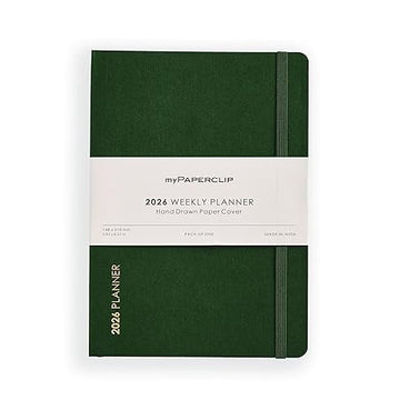 myPAPERCLIP 2026 Weekly Planner | A5 Size | Soft Cover | 192 Pages, 80 GSM | Green