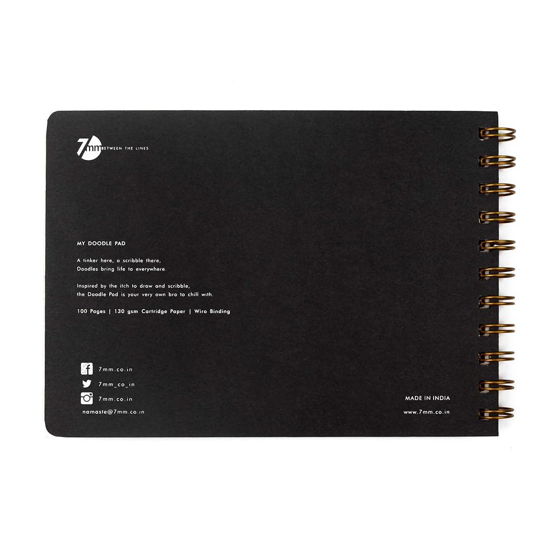 7mm Between the Lines | Doodle Pad | Spiral Art Journal | Sketch Pad | Mustard | Pack of 2