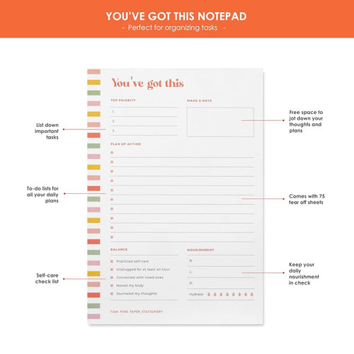 7mm Between the Lines | You've Got This | Notepad | Pack of 2