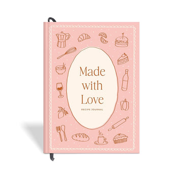 7mm Recipe Journal | A5 Size | 4 Sticker Sheets | Hardbound and Laminated | Made with Love | Light Pink