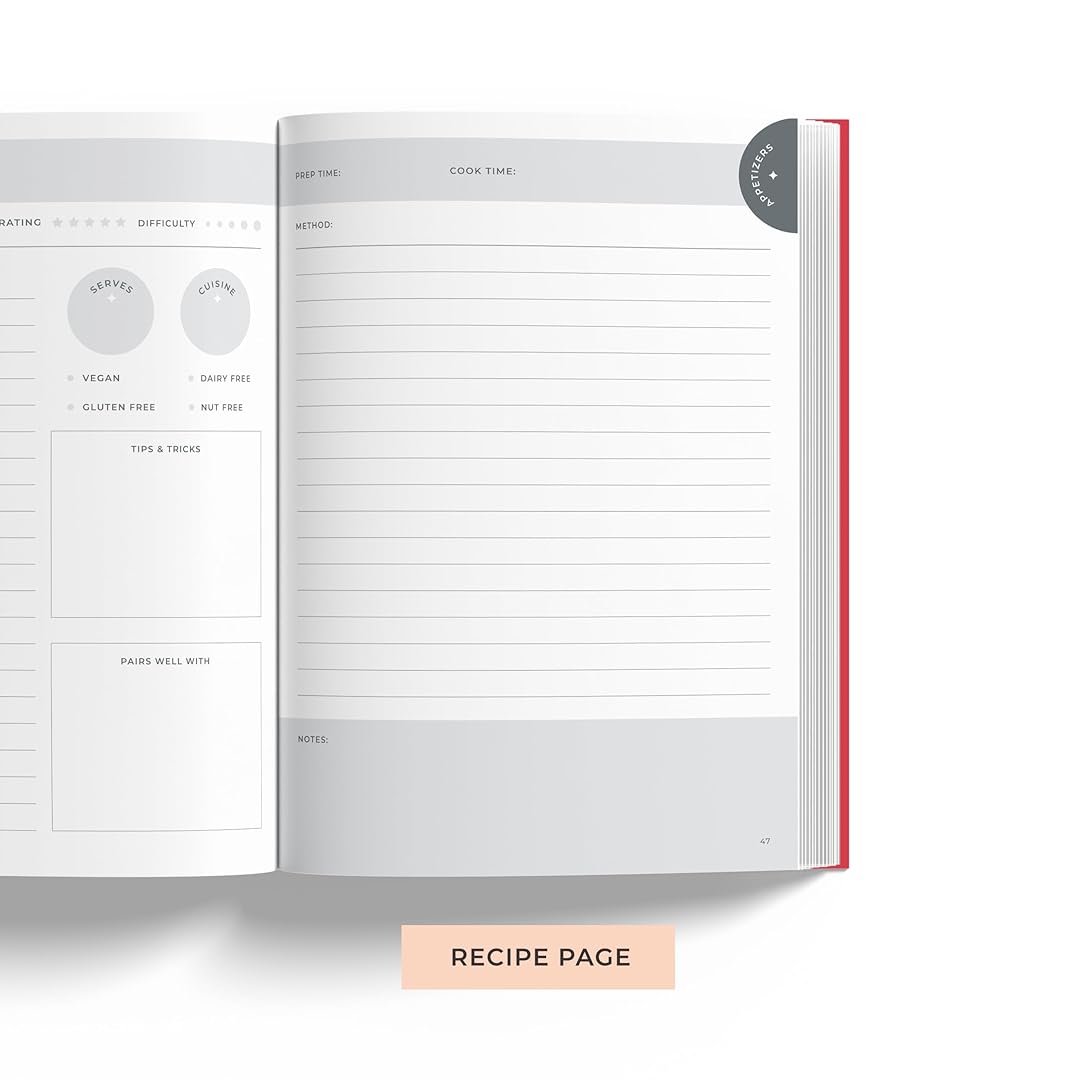7mm Recipe Journal | Eat Make Repeat | A5 Size | Hardbound and Laminated | Light Blue