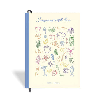 7mm Recipe Journal | Seasoned With Love| A5 Size | Hardbound and Laminated | Beige