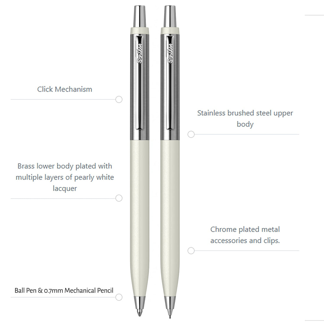 Scrikss Vintage 51 Ballpoint Pen and Mechanical Pencil | Ivory
