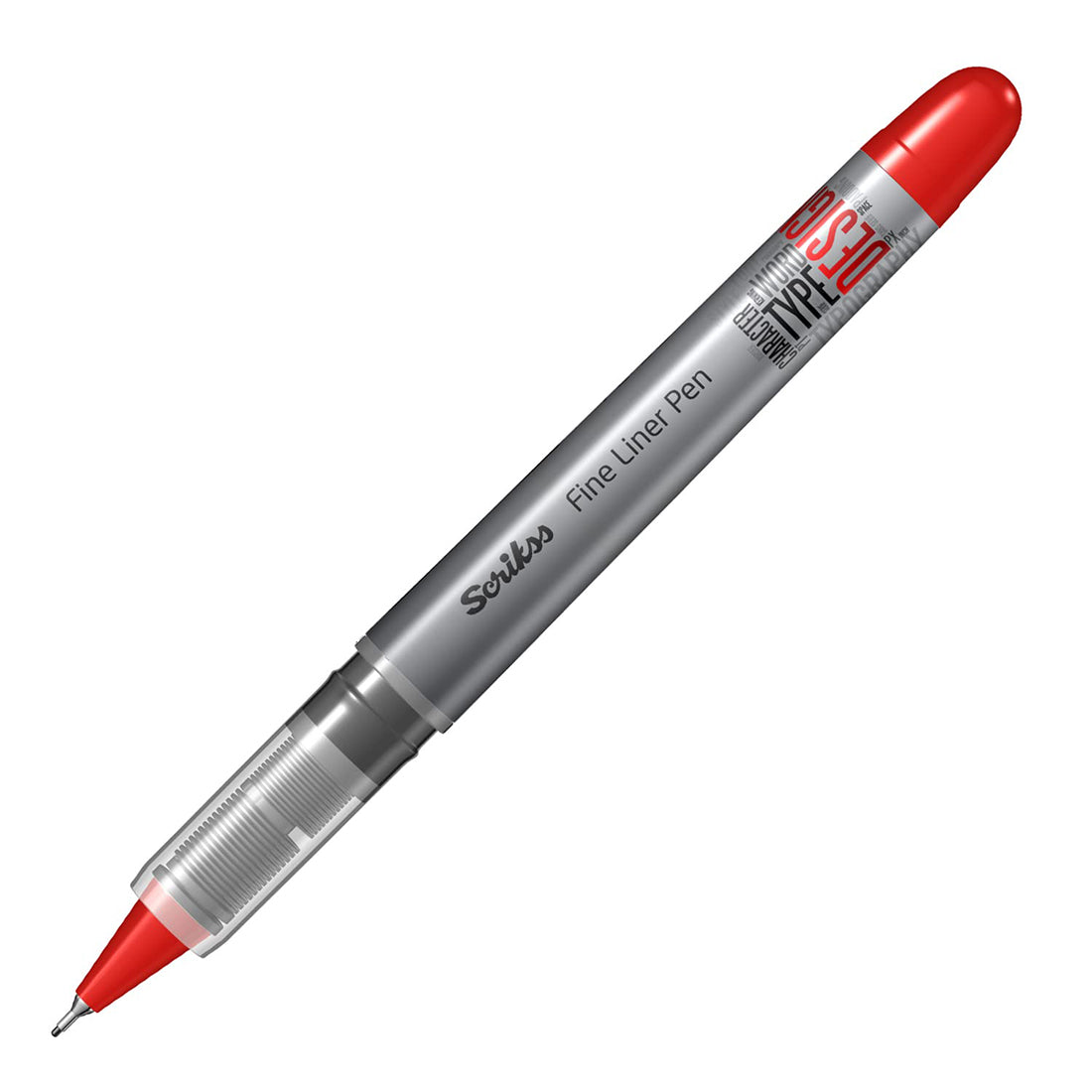 Scrikss Office 0.3 mm Fine Liner Pen - Fast Drying Water Based Ink, Chrome Plated Tip - FL68 Set of 3 (Black, Blue & Red)