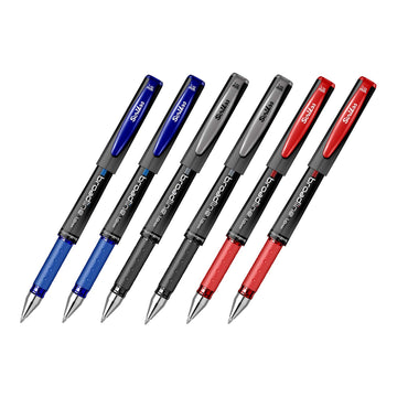 Scrikss Office Broadline 1.0mm Gel Pen - Fast Dry Gel Ink, Smooth Writing, ABS Plastic Body - Set of 6 Pens (Red, Black & Blue)