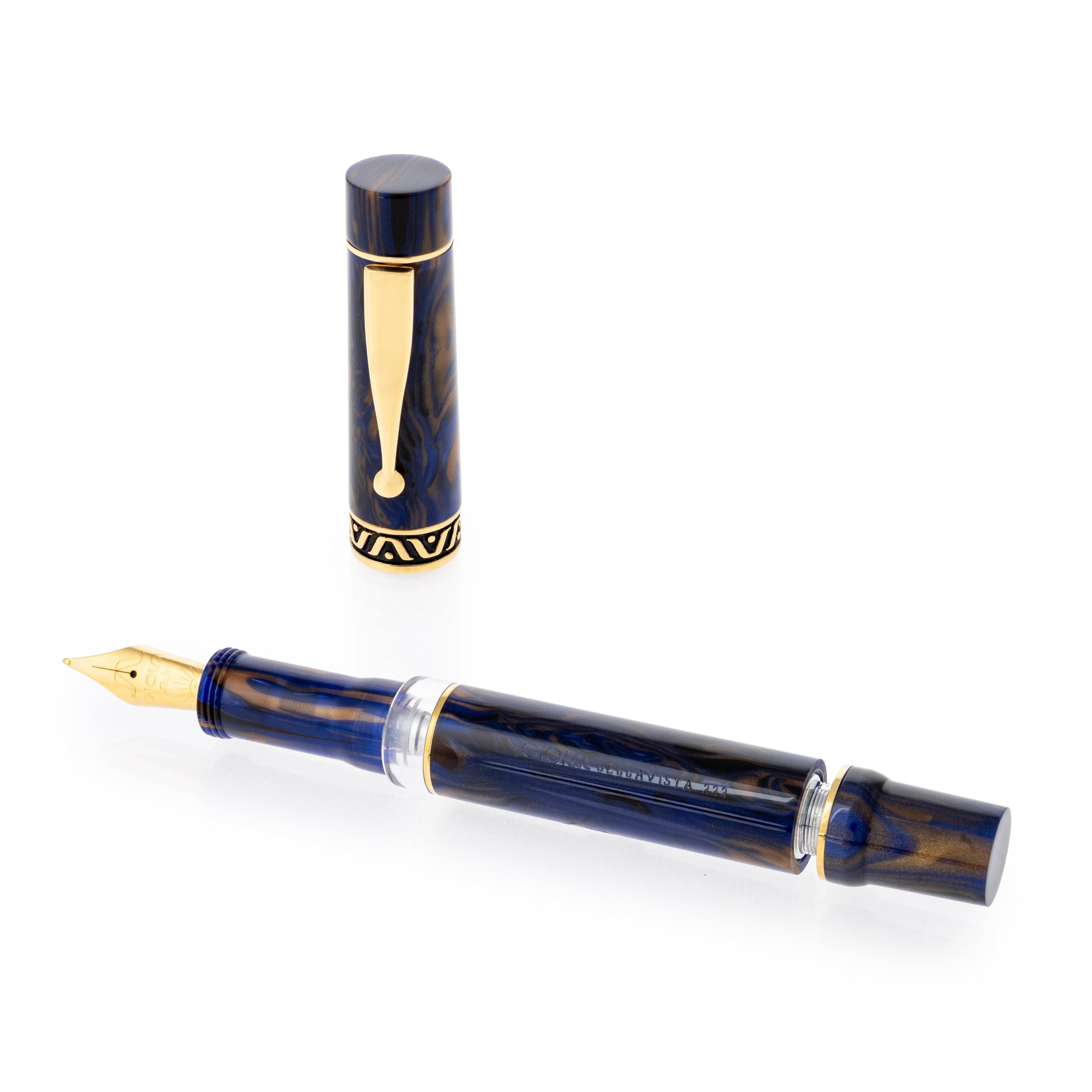 Gioia | Fountain Pen | Bellevista | Crepuscolo | Blue-Brown | Gold Trims
