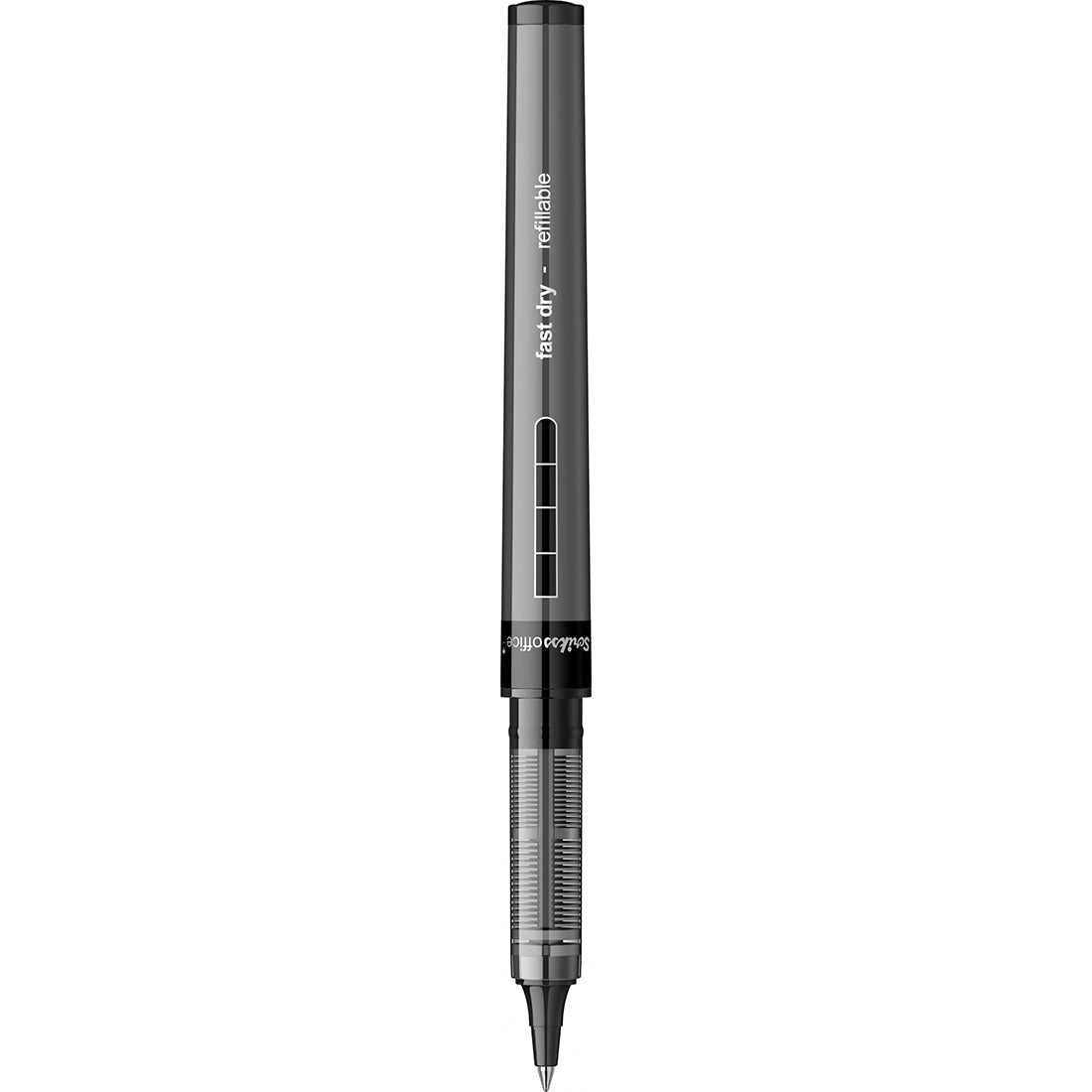 Scrikss PI-8 Roller Pen 0.7mm - Fast Drying Ink, Chrome Plated Tip, Ink Level Indicator - Set of 3 (Black, Blue & Red)