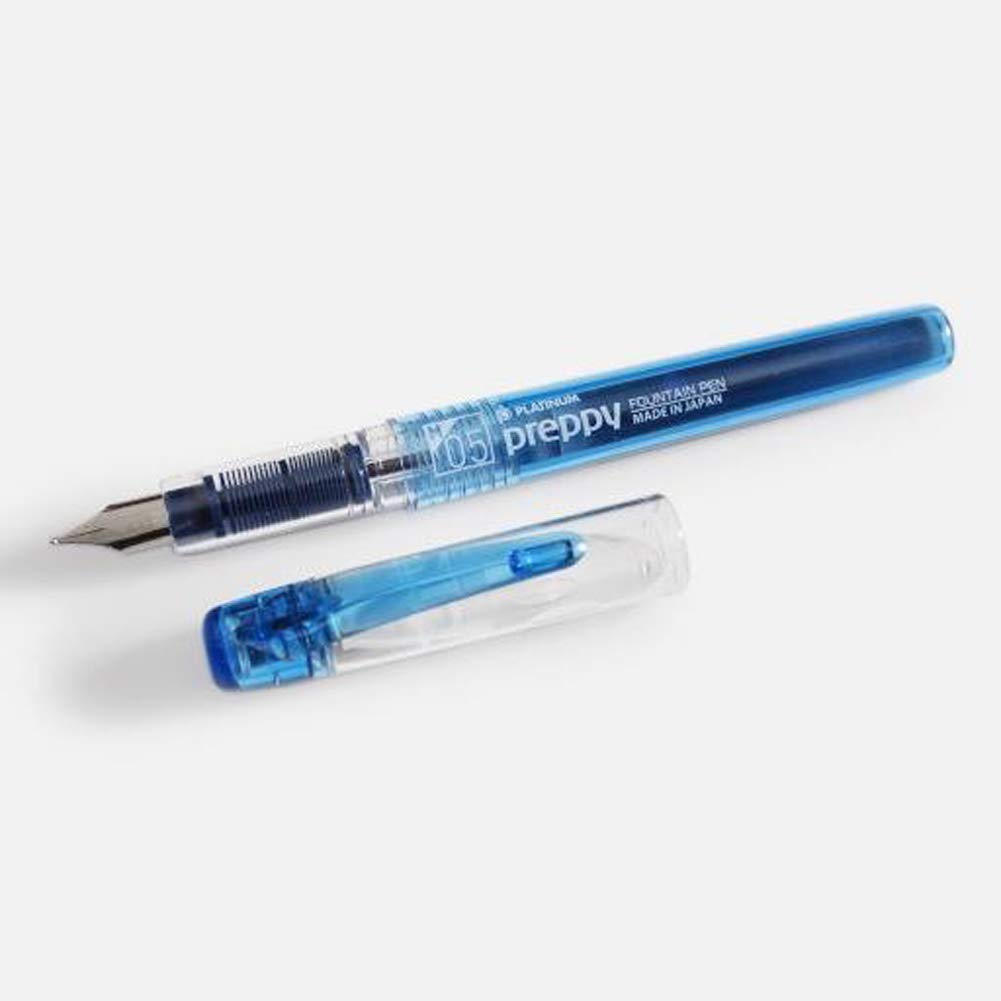Platinum Preppy Medium 05 Nib Black & Blue Fountain Pens - Easy to Use, Stainless Steel Nib, Slip Seal Cap Mechanism, Smooth Writing