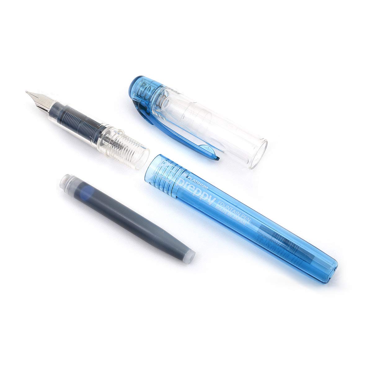 Platinum Preppy Medium 05 Nib Black & Blue Fountain Pens - Easy to Use, Stainless Steel Nib, Slip Seal Cap Mechanism, Smooth Writing