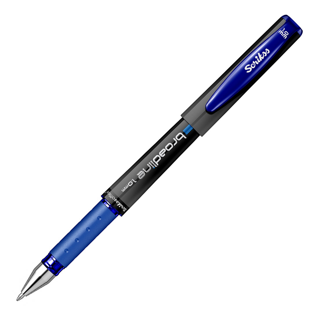 Scrikss Office Broadline 1.0mm Gel Pen - Fast Dry Gel Ink, Smooth Writing, ABS Plastic Body - Set of 6 Pens (Blue)
