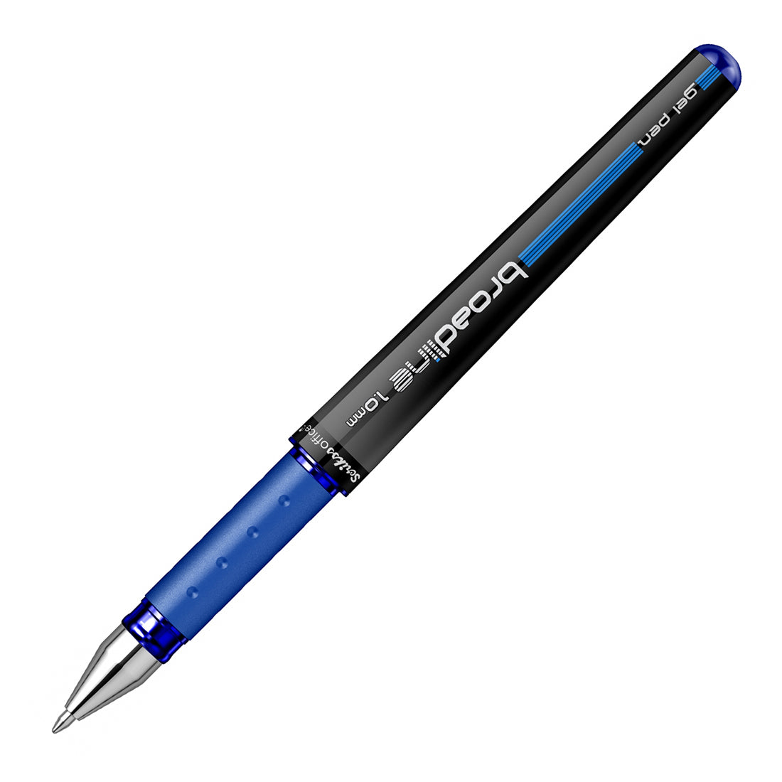 Scrikss Office Broadline 1.0mm Gel Pen - Fast Dry Gel Ink, Smooth Writing, ABS Plastic Body - Set of 6 Pens (Blue)