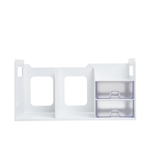 Sysmax | Book Rack With 2 Drawers | 2 Bookshelf |Organiser |White