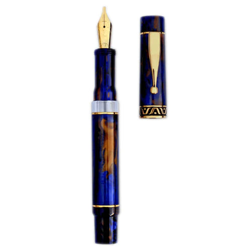 Gioia | Fountain Pen | Bellevista | Crepuscolo | Blue-Brown | Gold Trims