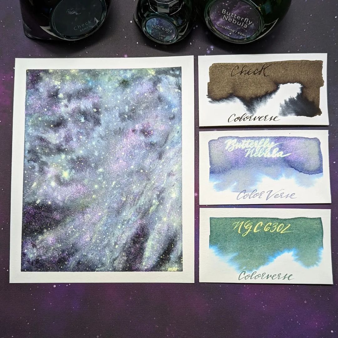 Colorverse | Blue | Fountain Pen Ink Bottled | Special Ink | Butterfly Nebula & NGC 6302 (65ml+15ml)
