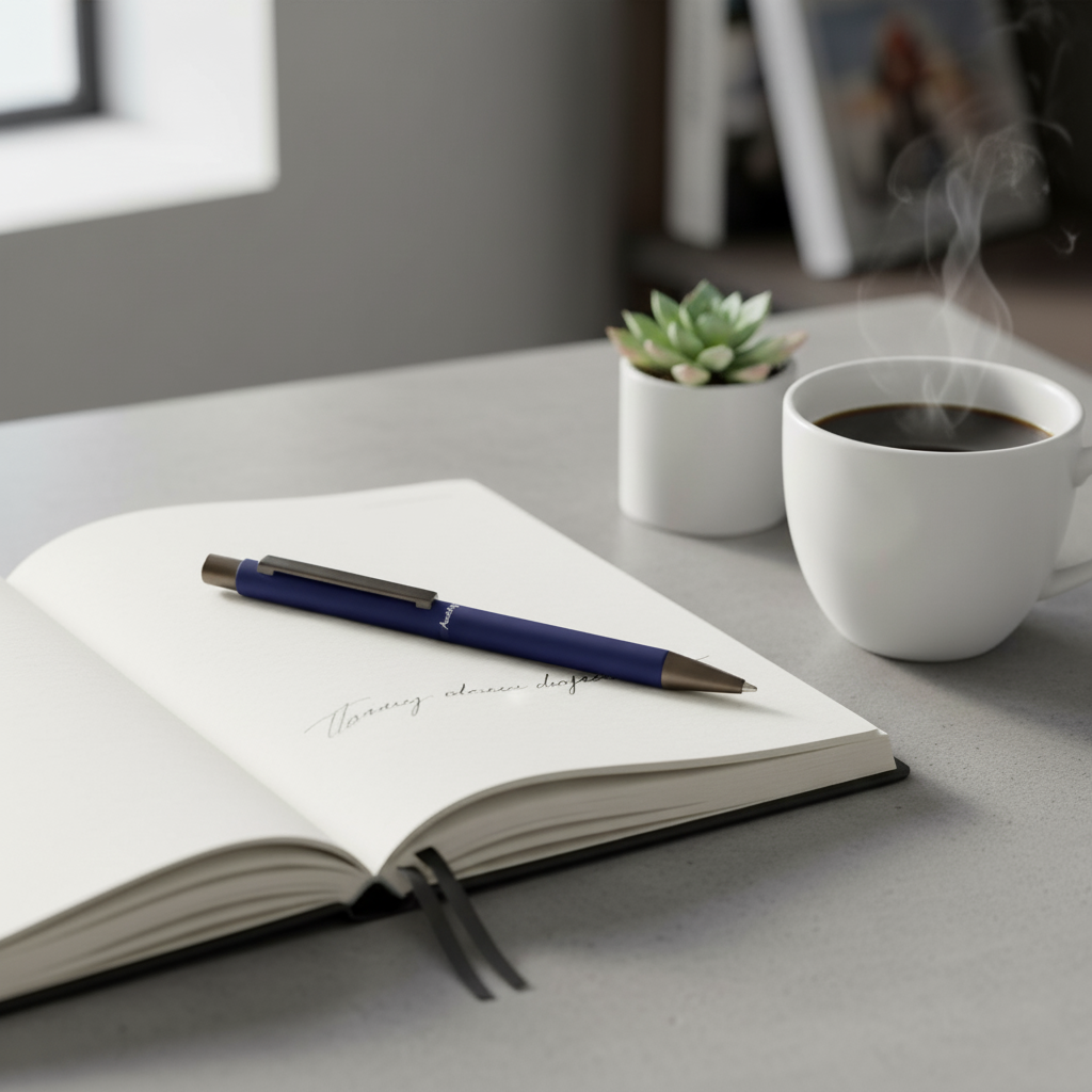 Acuity Ball Point Pen | Soft Matte Finish Metal Body - Blue Ink - It Comes in a Pouch - 50031