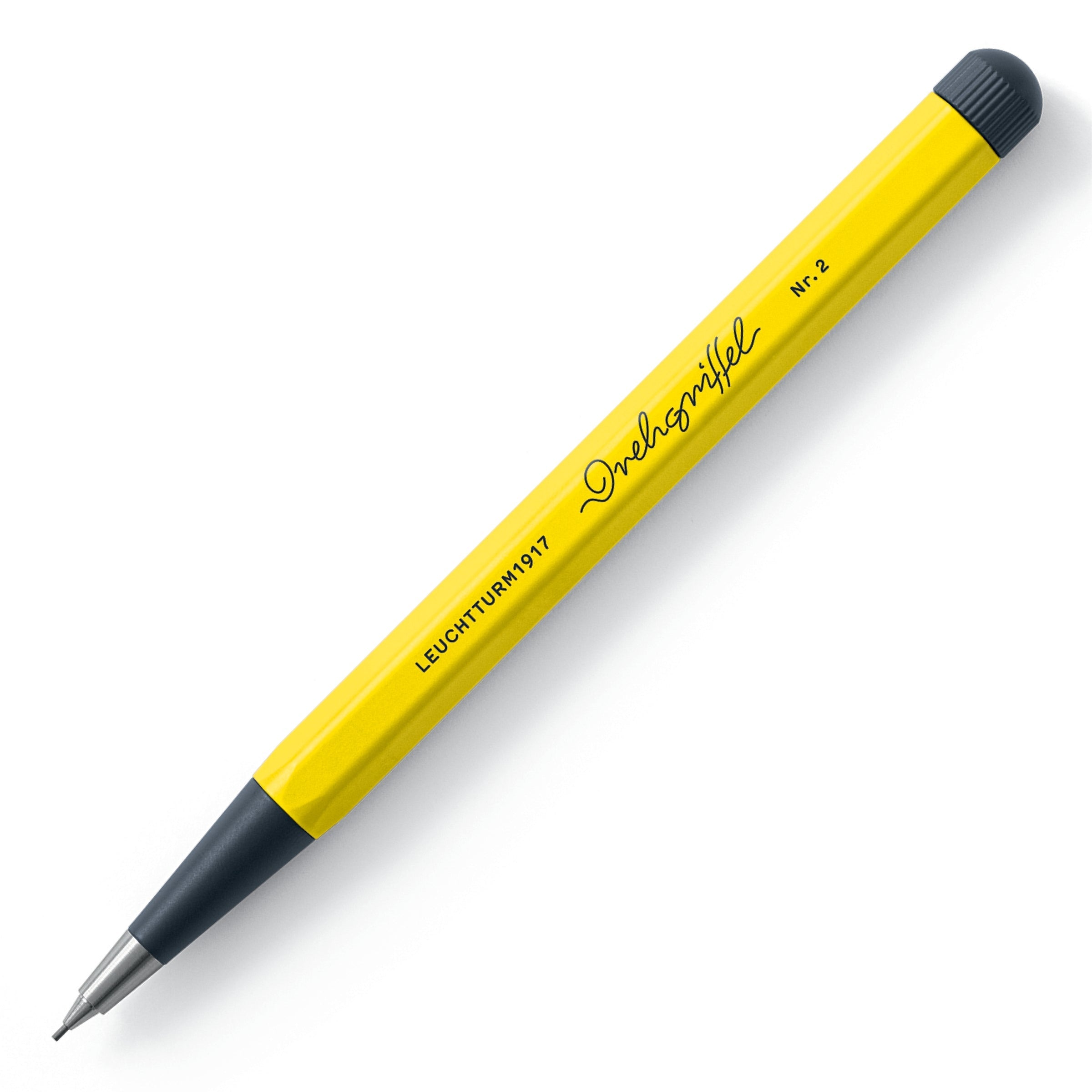 LEUCHTTURM1917 0.7mm Mechanical Clutch Pencil | Graphite HB Lead | Drehgriffel No. 2 | Lemon Yellow | Twist Mechanism