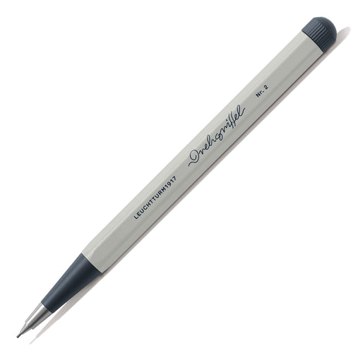 LEUCHTTURM1917 0.7mm Mechanical Clutch Pencil | Graphite HB Lead | Drehgriffel No. 2 | Light Grey | Twist Mechanism
