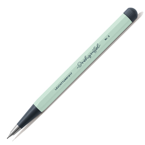 LEUCHTTURM1917 0.7mm Mechanical Clutch Pencil | Graphite HB Lead | Drehgriffel No. 2 | Mint Green | Twist Mechanism