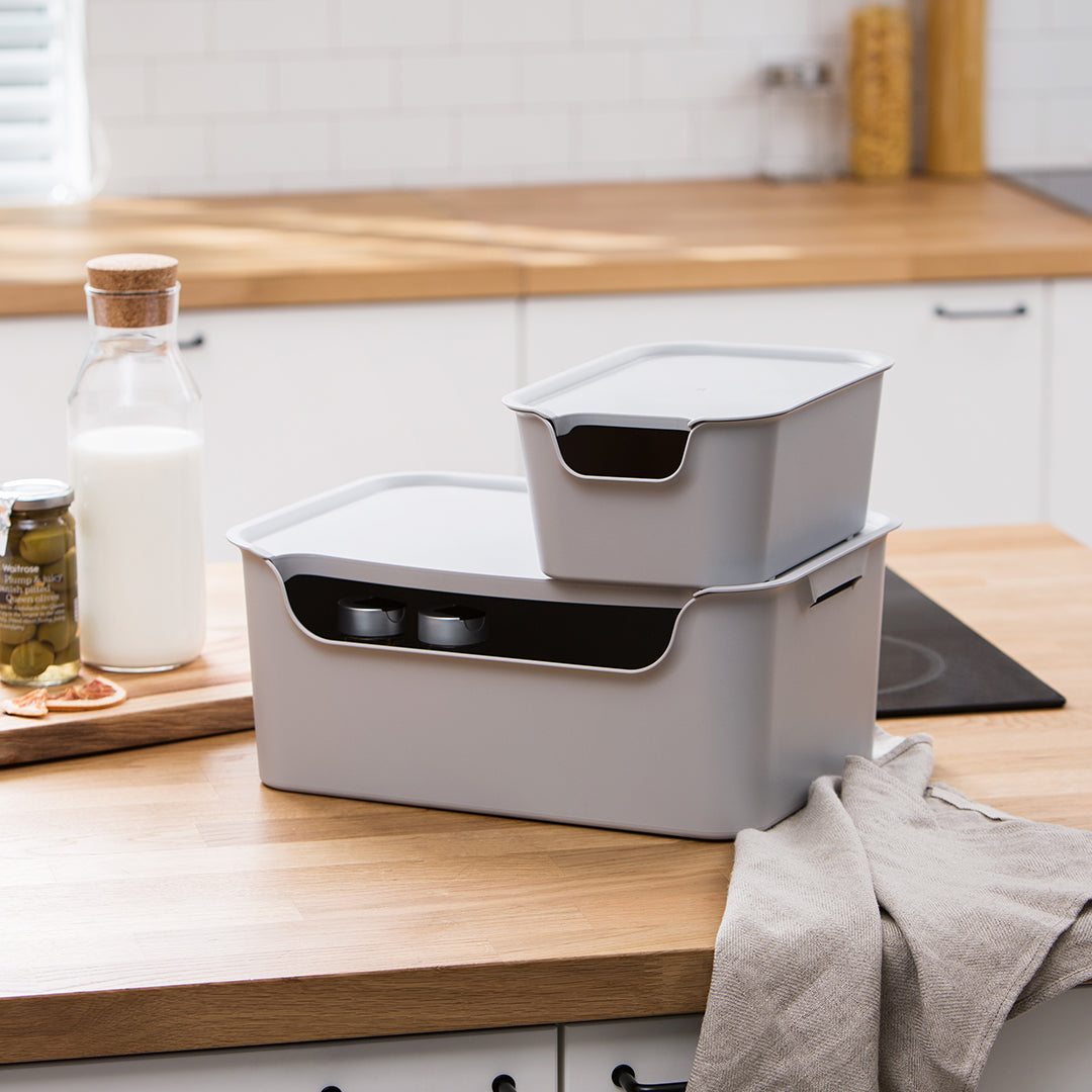 Litem | Multi Utility Storage  Box |Organizer  | 18 liters | Ivory | Living Box | For Office Home & Kitchen