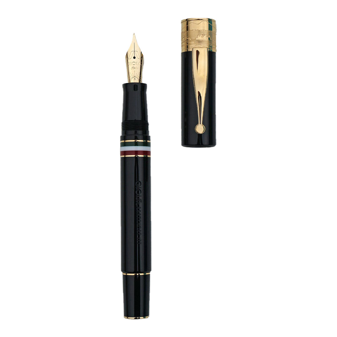 Gioia | Fountain Pen & Rollerball Pen | Partenope | Black | Gold Trims