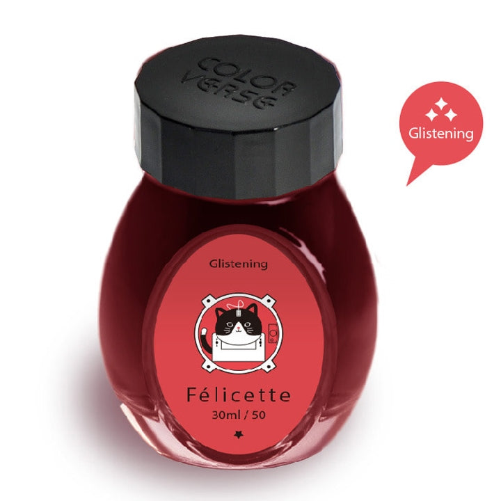 Colorverse | Glistening Series | Traiblazer In Space | Felicette | Fountain Pen Ink | Red Ink | 30ml - penpencilink